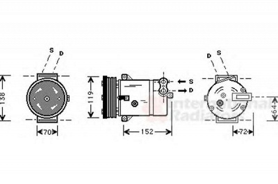 VAN WEZEL 3700k279 -  Компрессор, кондиционер